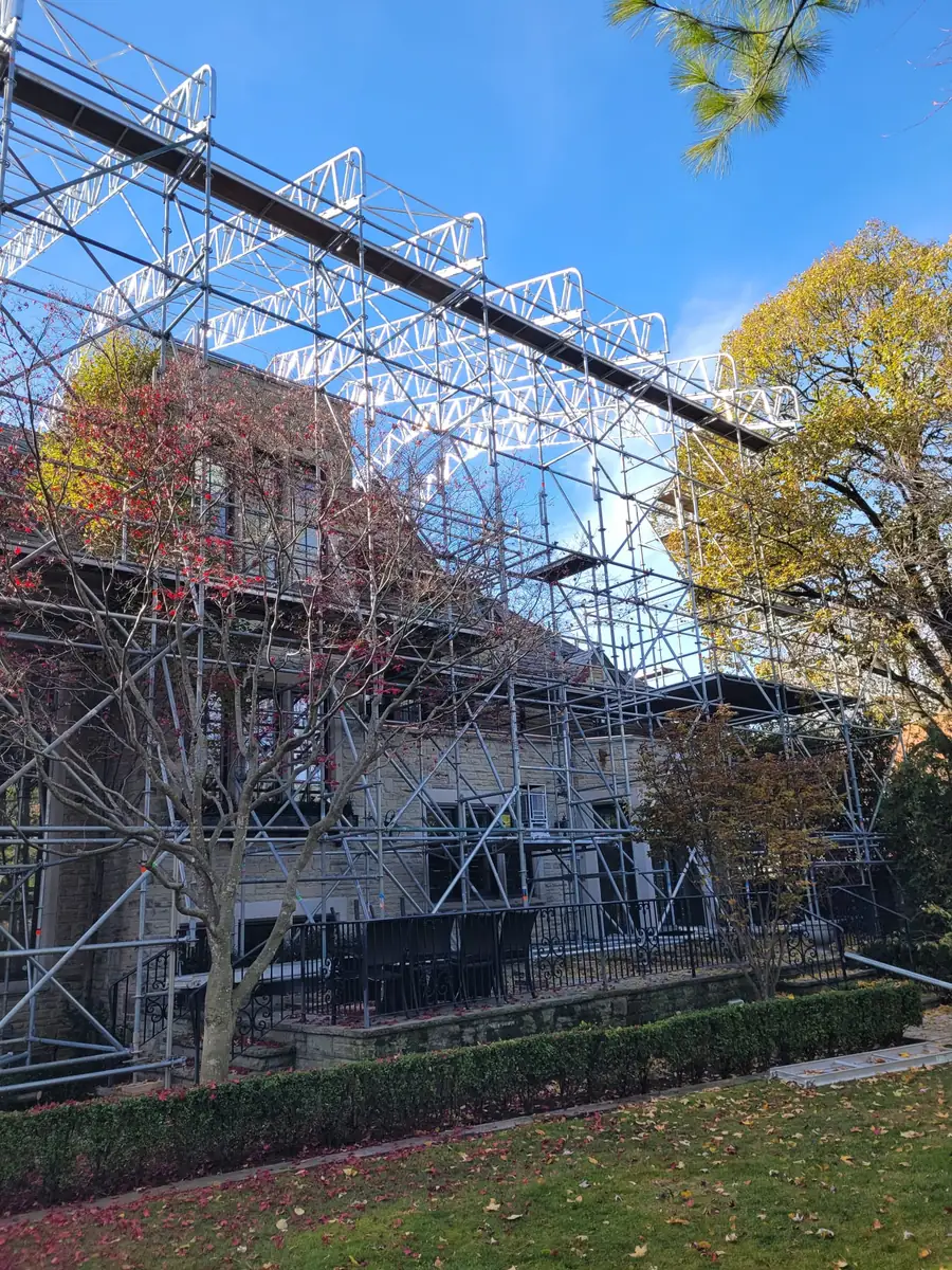 Scaffold on a building facade