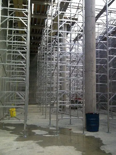 Shoring frames indoors